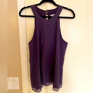 WHBM Halter Top Size 12. Plum fabric with a shimmer. Snap closure